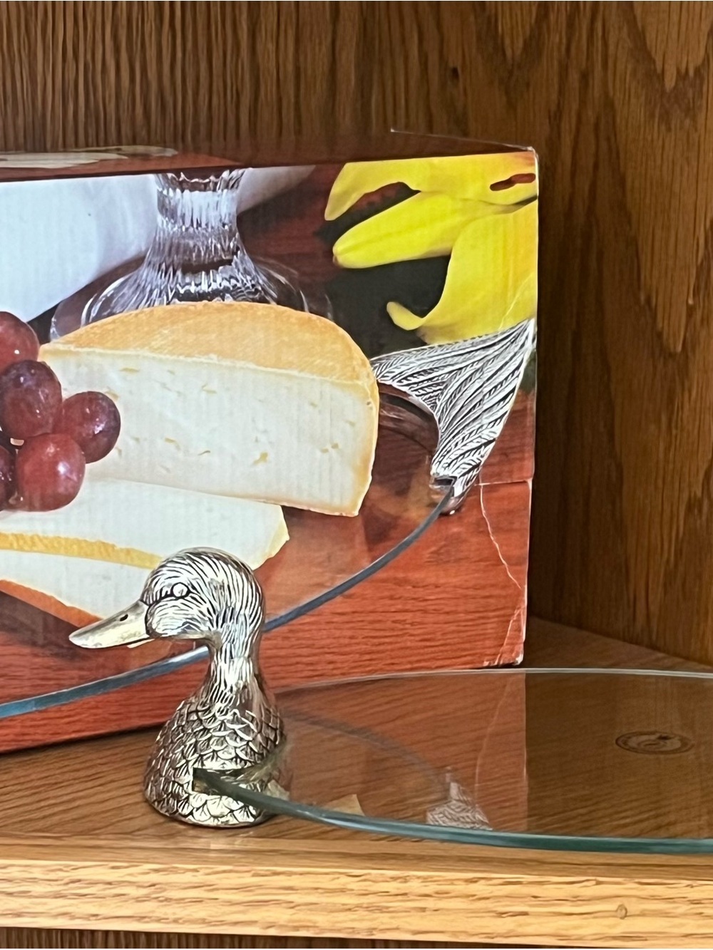 Silver plated Duck Glass Serving Platter - Elegant Home Dining Accent